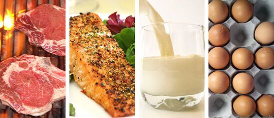 Red meat and fish, whole milk, eggs are the main foods of a ketogenic diet. 
